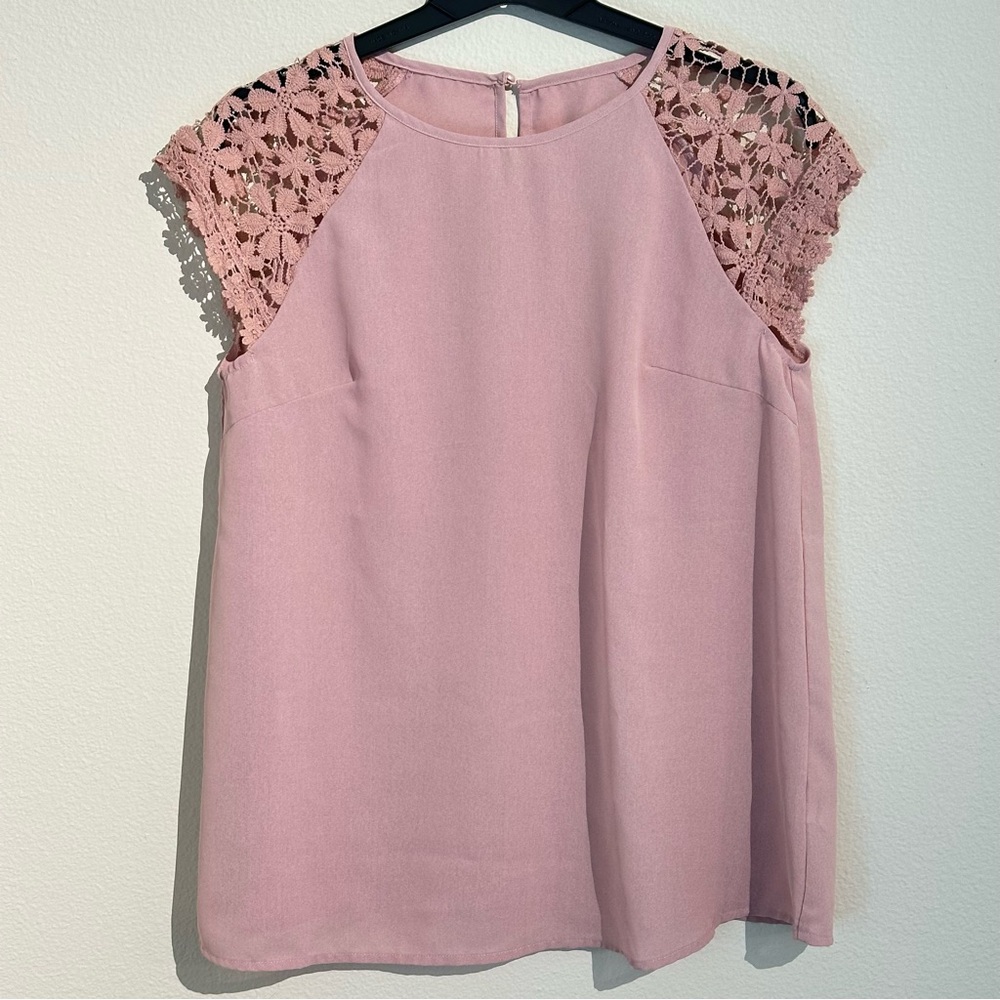 SHEIN Pink Boxy Embellished Blouse